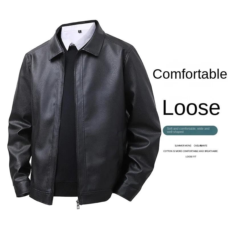 2025 nouvelle veste en cuir hommes printemps coupe ajustée revers veste décontractée hommes haut cou