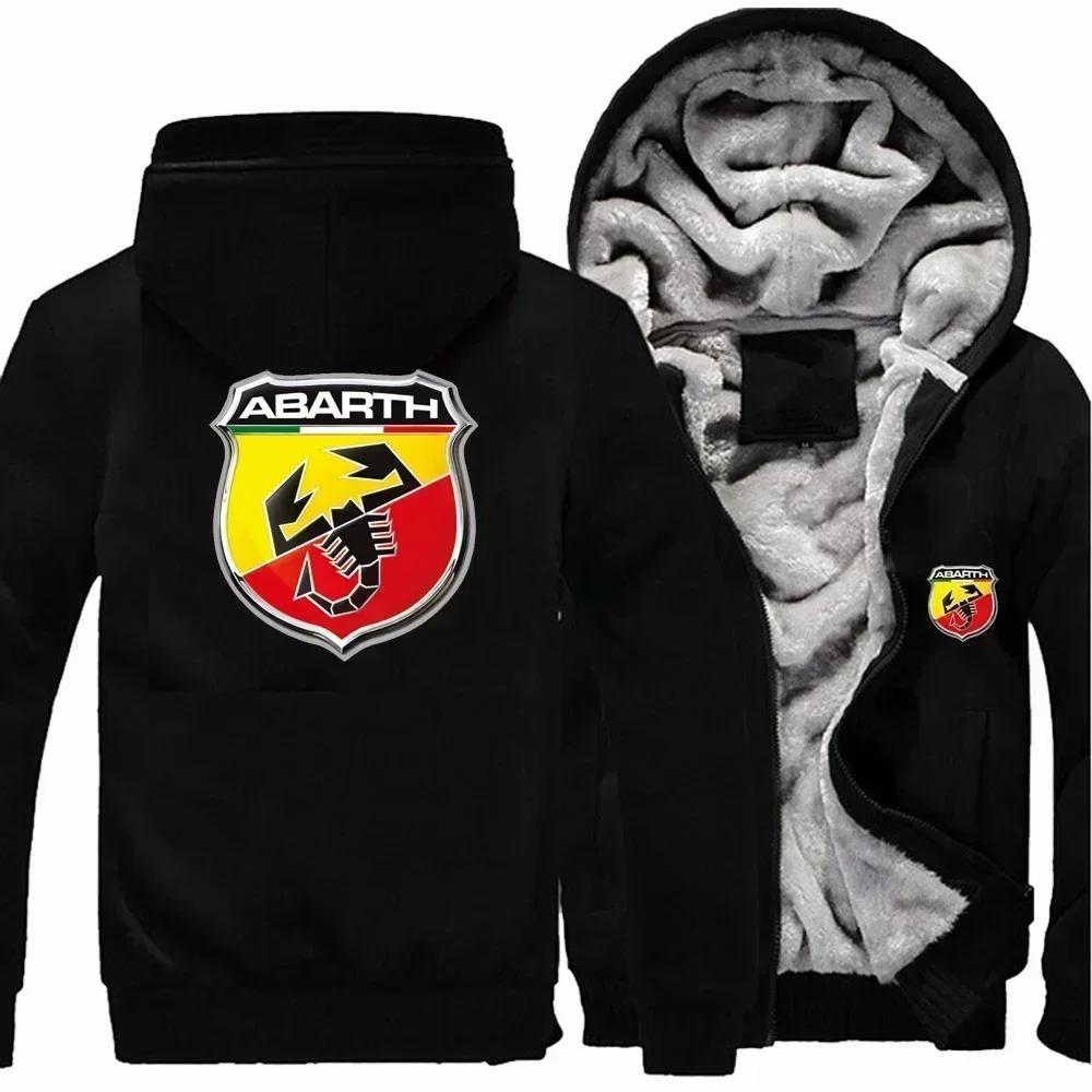 Nouveau hiver hommes Abarth Logo veste à capuche mode haute qualité décontracté doublure en laine po