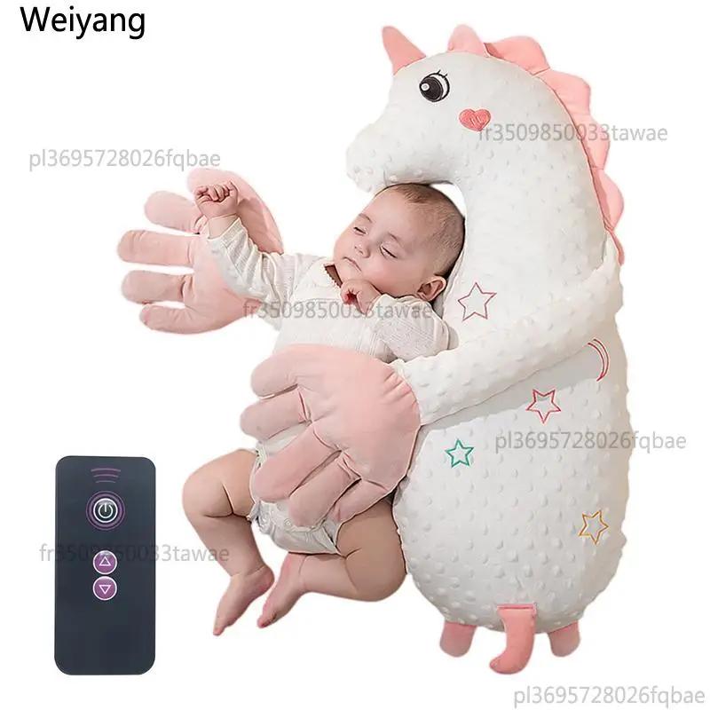 Doudou apaisant pour bébé avec fonction de tapotement automatique, vitesse réglable et télécommande,