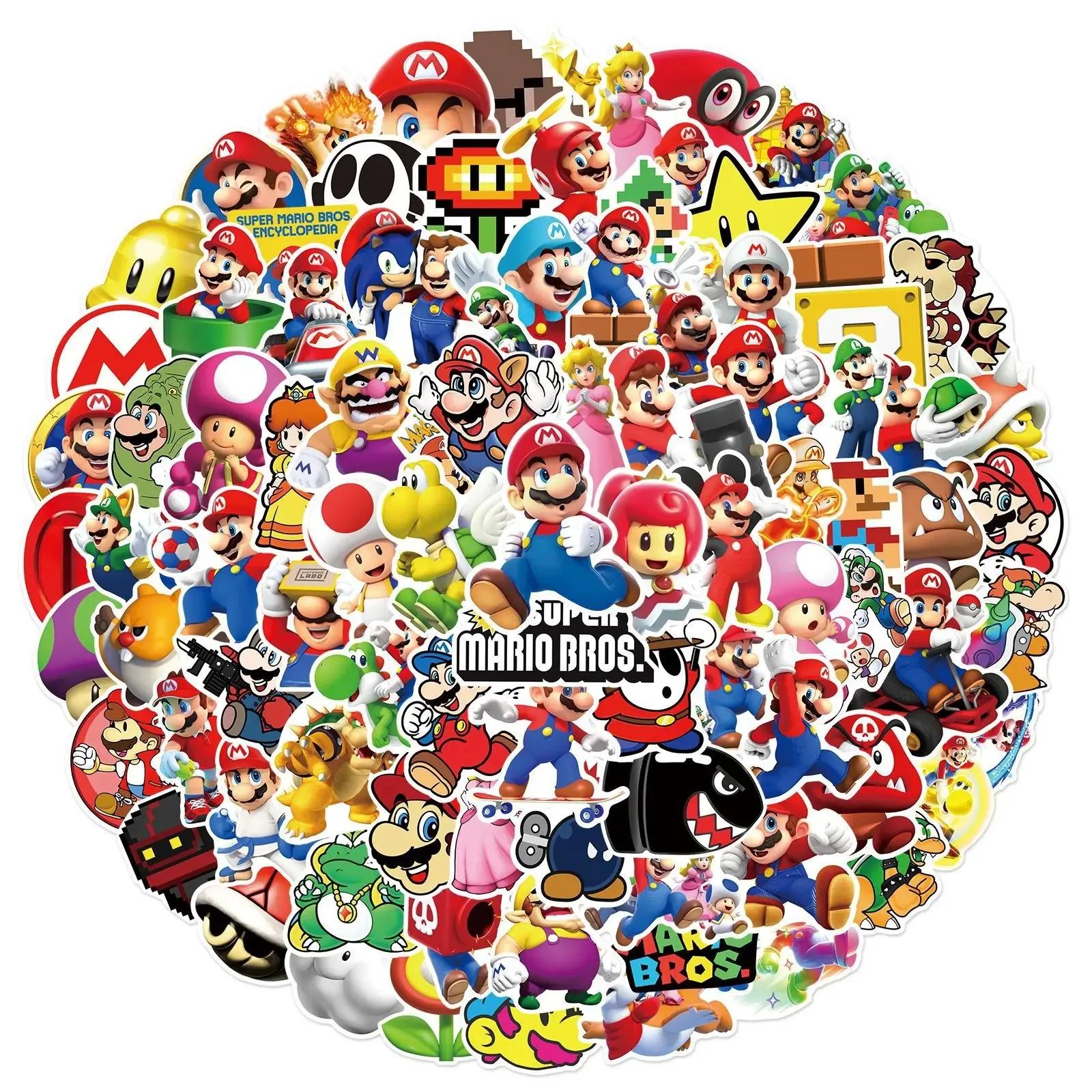 Autocollants du jeu Super Mario pour enfant, stickers waterproof, dessin animé, pour ordinateur port