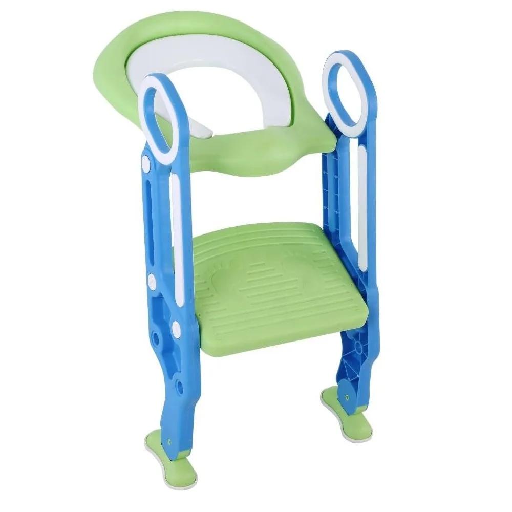 Entraîneur de Toilette Pot d'apprentissage avec Main Courante d'escalier Coussin Souple en PU Anti-d