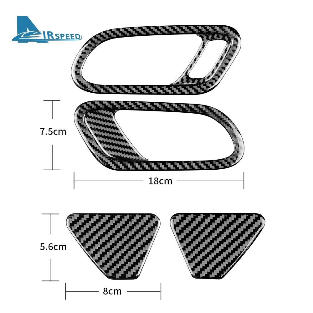 Autocollant de panneau de poignée de porte de voiture en Fiber de carbone véritable souple, pour Vol