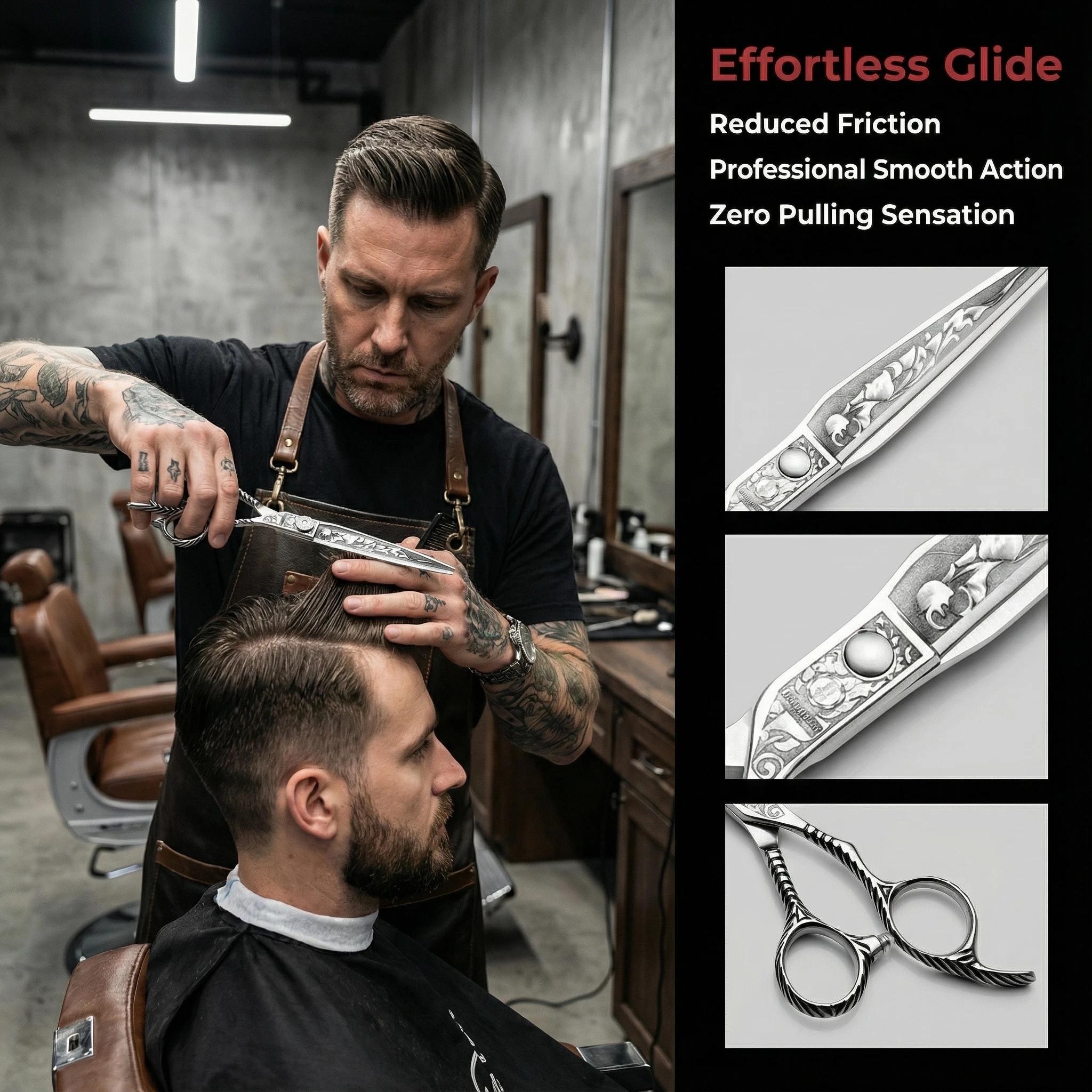 Ciseaux de coiffure professionnels FnLune de 6 pouces en acier inoxydable, ciseaux de coupe de cheve