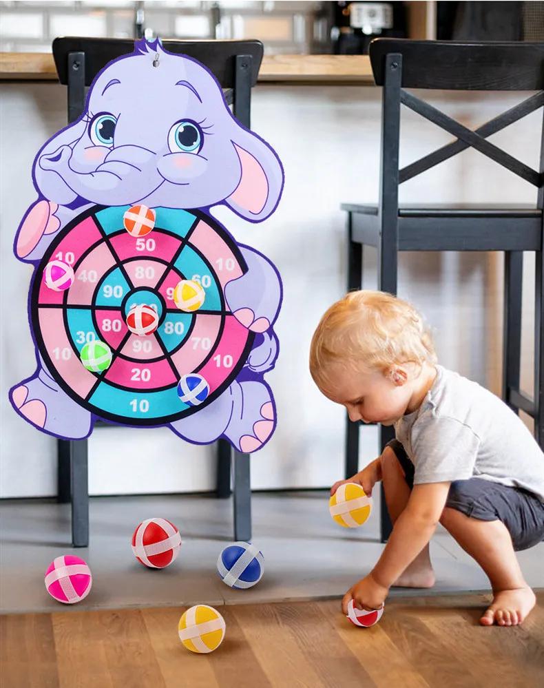 Jouets Montessori pour enfants de 2 à 4 ans, planche à fléchettes d'animaux de dessin animé, balle c