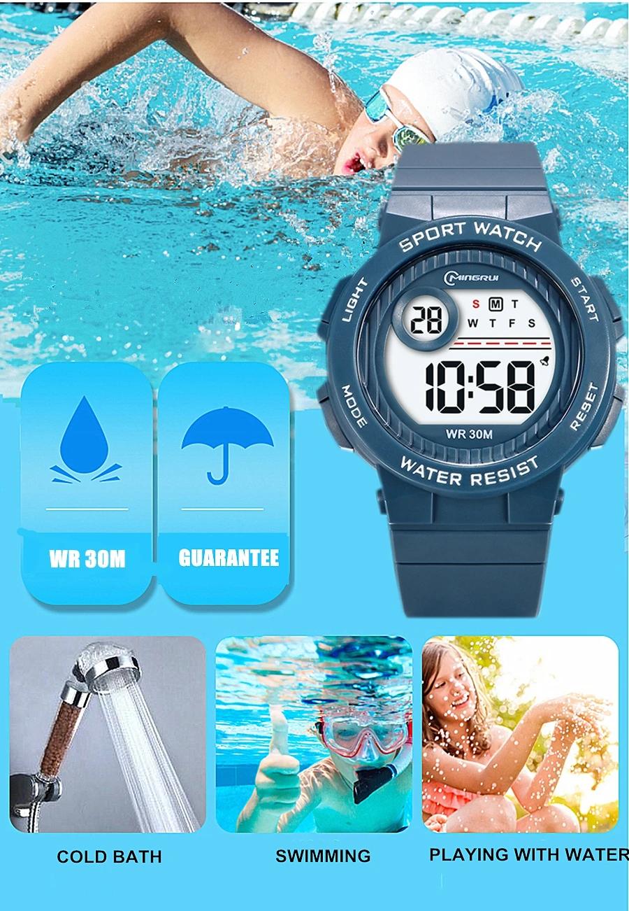 OHSEN enfants Sport montres 30M étanche rose Silicone électronique montre-bracelet chronomètre enfan