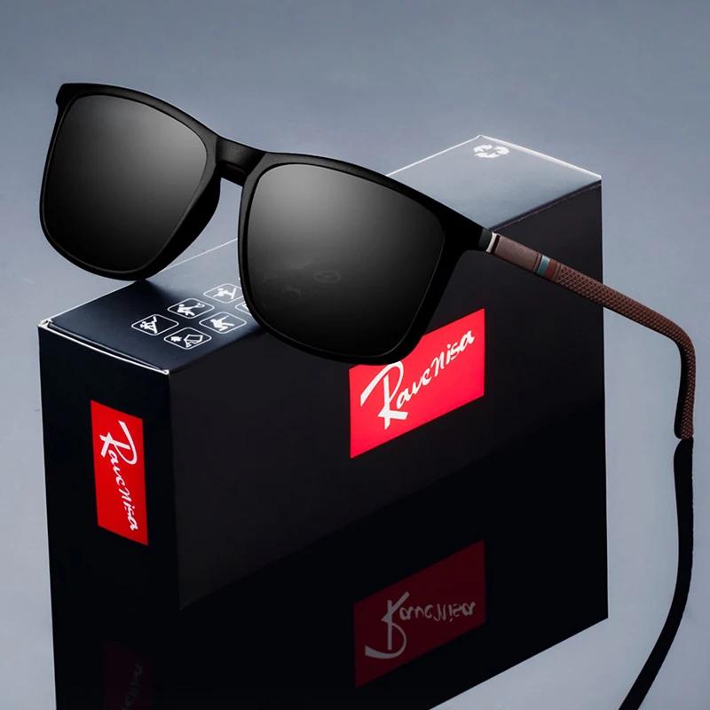 Lunettes de soleil polarisées carrées pour hommes, conduite, pêche, marque de luxe de styliste, UV40