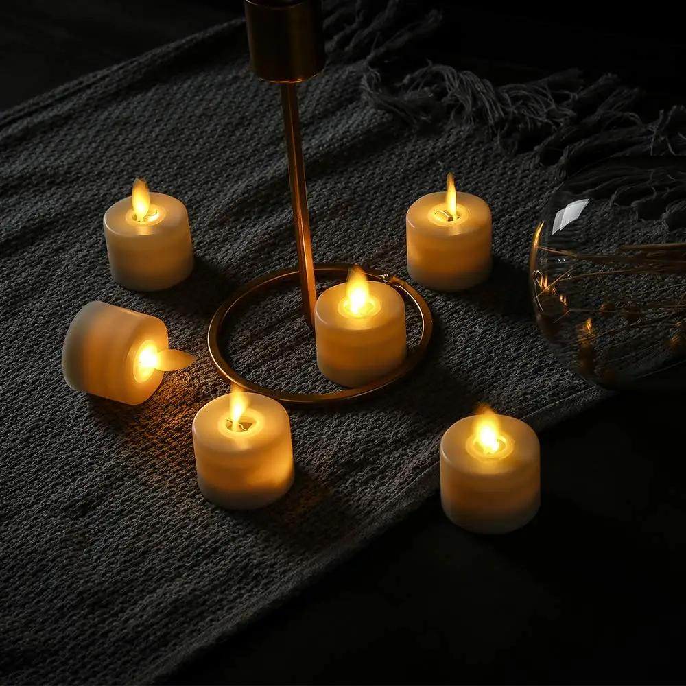 Mèche mobile sans flamme avec télécommande, fausse bougie électronique, LED, Noël réaliste, église, 