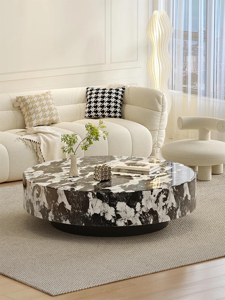 Ensemble de tables gigognes rondes en marbre italien minimaliste sur mesure, toutes tailles, luxe, p