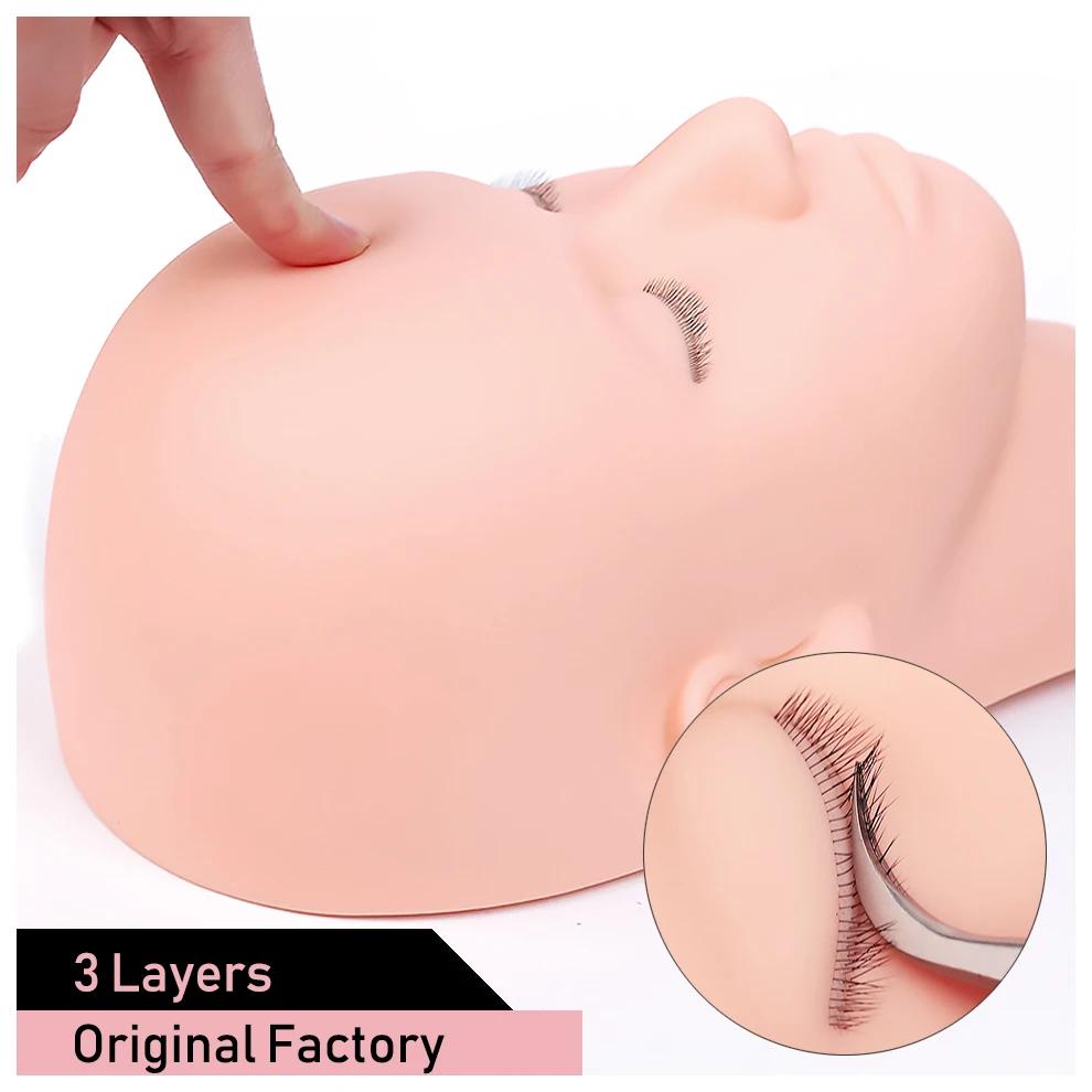 Tête de mannequin pour la pratique de l'extension de faux cils, accessoires pour le visage, ensemble