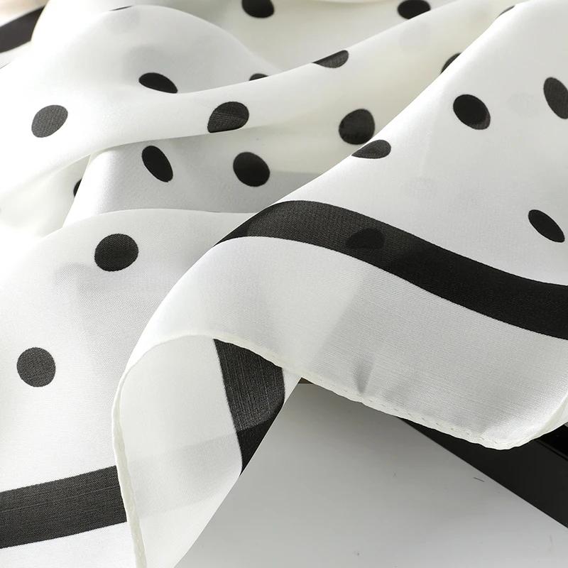 Dame cheveux Dot écharpe femme soie carré foulards bandeau pour femmes Bandana mode Foulard châles f