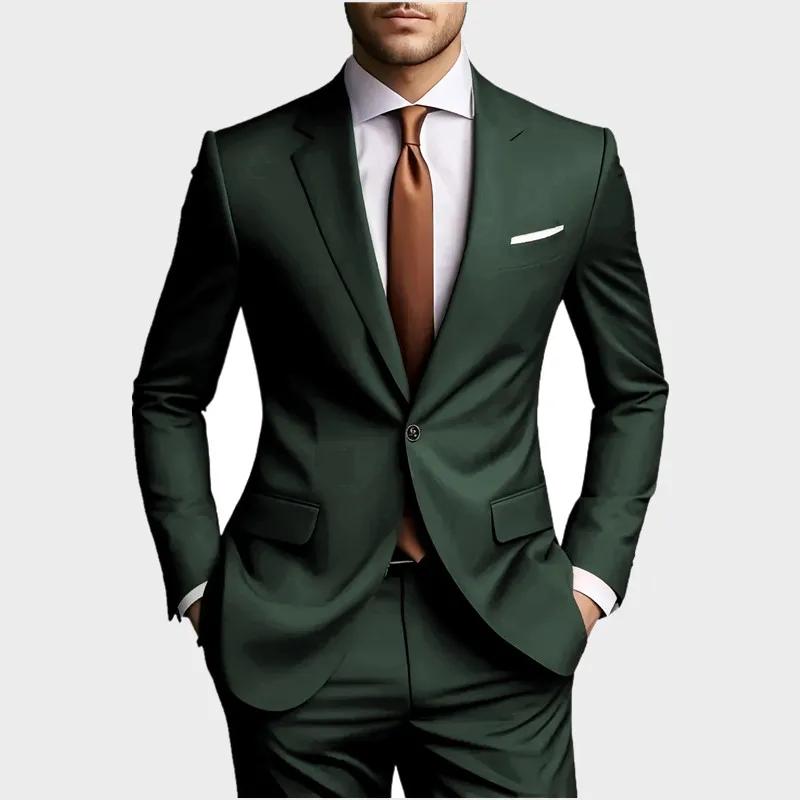 Nouveauté 2026 : Costume de Luxe Élégant pour Homme, Ensemble 2 Pièces, Style Coréen Tendance, Coupe
