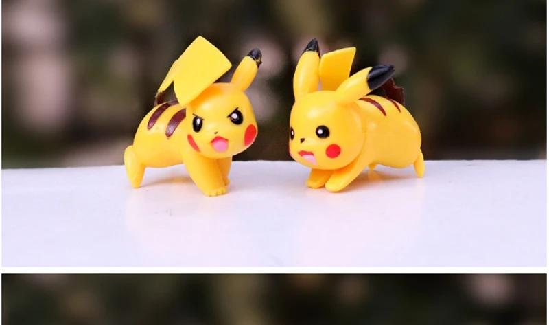8 pièces Pokemon Mini figurines jouets Pikachu Psycanard écureuil Bulbasaur Miniature gâteau succule