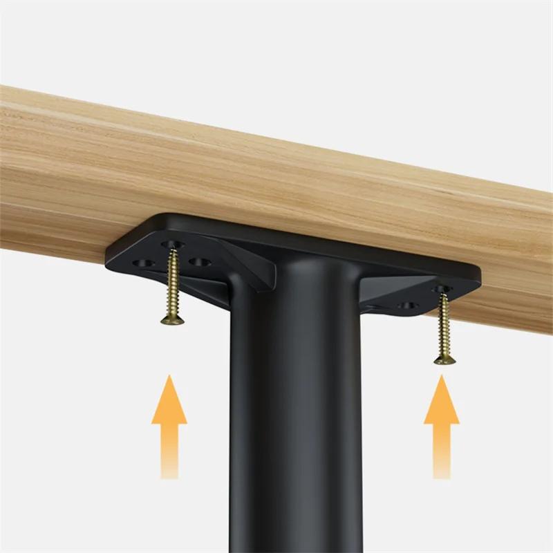 Support de lit réglable télescopique noir, 1 pièce, pied de meuble en plastique renforcé, pied de ca