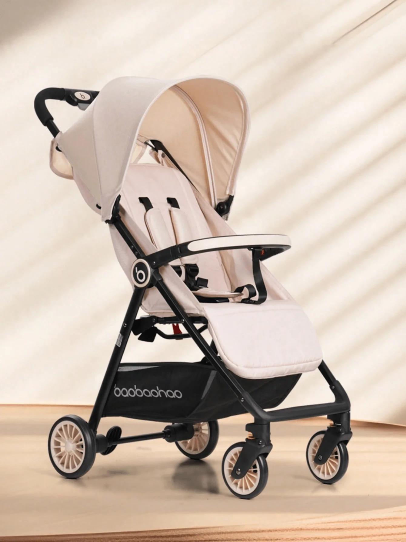 1 poussette pour bébé légère noire pèse seulement 4,7 kg, pratique pour les avions, les trains et le