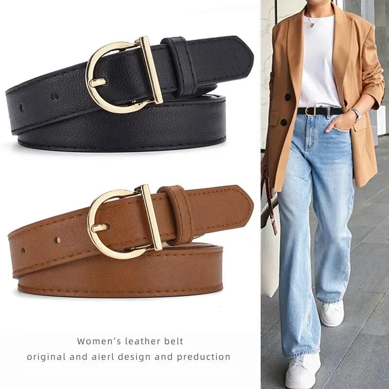 Ceinture femme mode haute qualité boucle ardillon ceinture véritable luxe souple ceinture en cuir PU