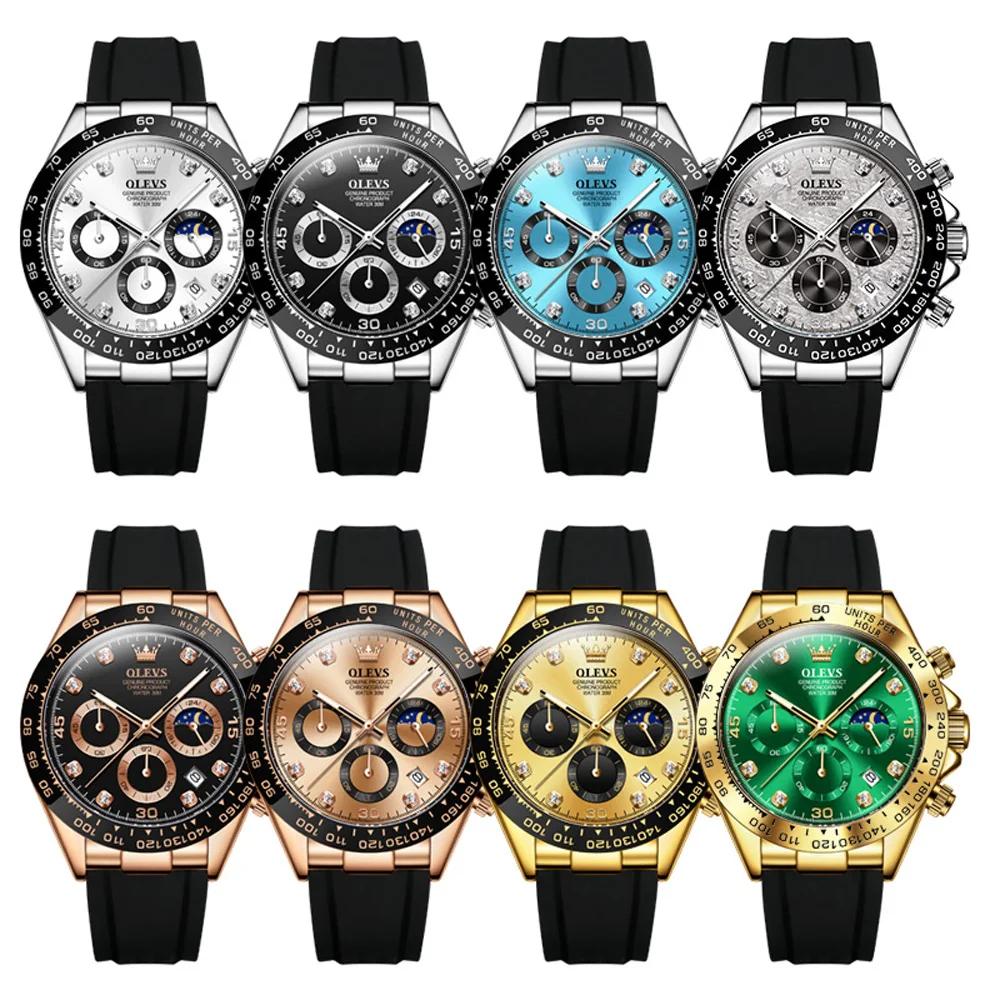 OLEVS 2875 hommes montre originale marque de mode Quartz étanche montre lumineuse pour homme trois p