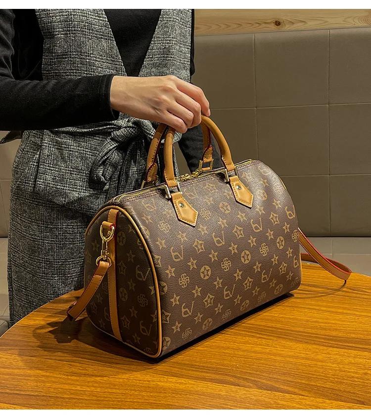 Sac à langer Designer Paris Letter Logo pour femme, élégant sac fourre-tout en cuir vintage avec ban