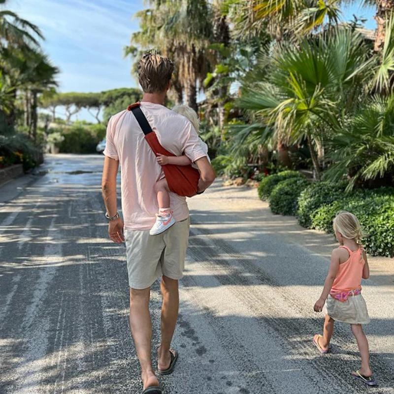Porte-bébé léopard portable câlin avant - Support dorsal taille réglable sorties avec nourrisson