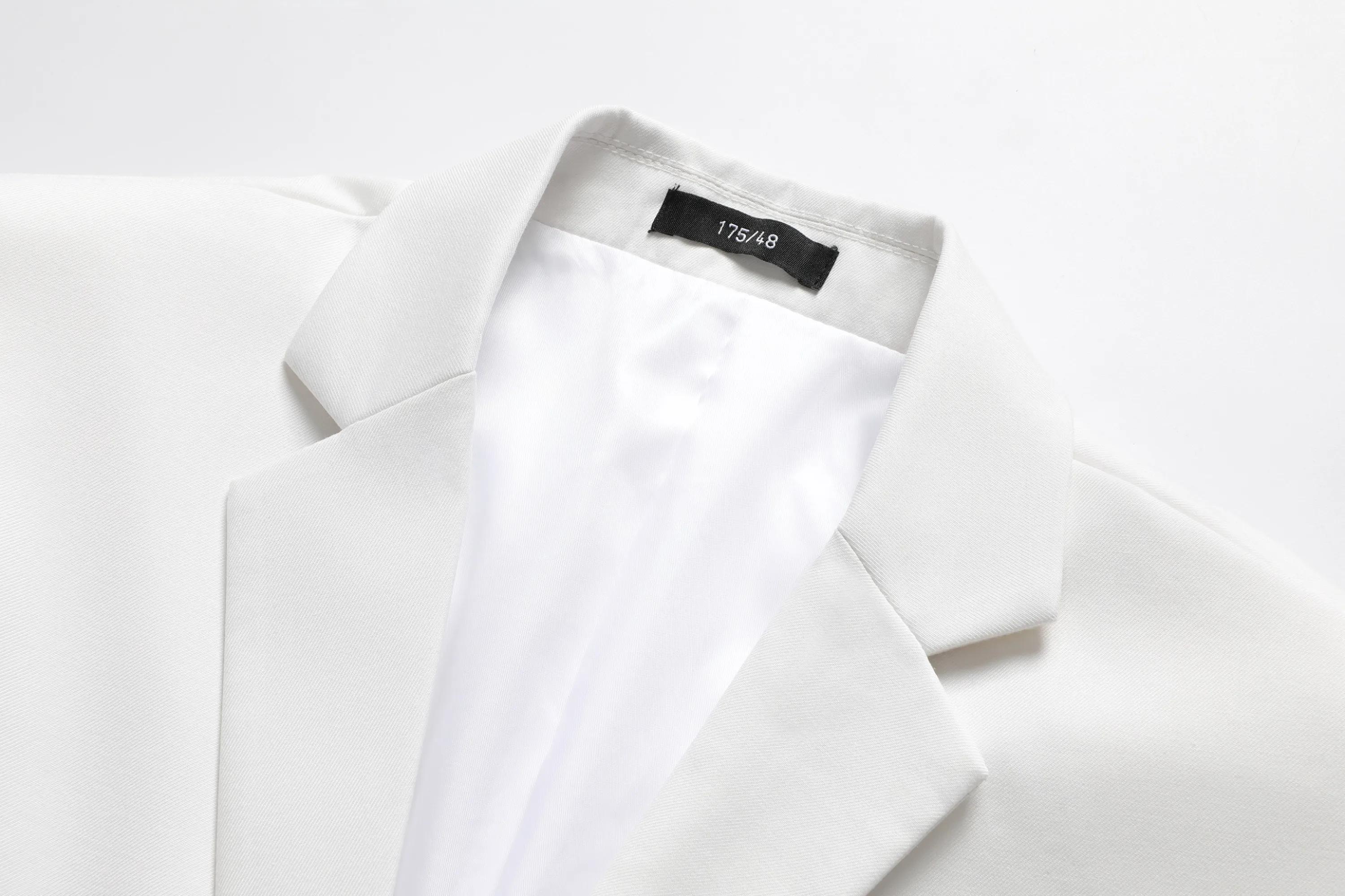 Costume blanc trois pièces pour hommes, Anti-rides, sans fer, costume formel d'affaires en fourrure 