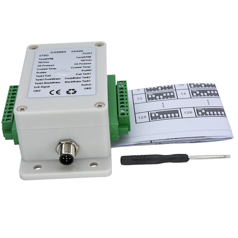 Le convertisseur multifonction NMEA 2000 connecte jusqu'à 18 capteurs 0-190 ohm CX5003 convertisseur