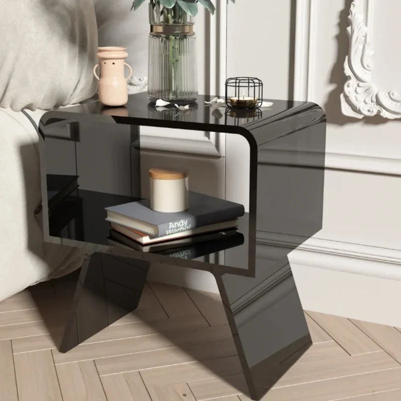 Table de chevet flottante en acrylique, mini table basse, salon, table d'appoint de canapé, petit ap