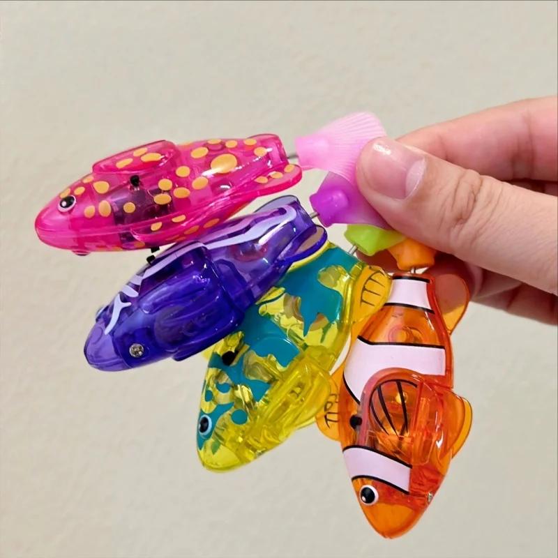 Capteur lumineux électrique pour bain de bébé, petits poissons jouant dans l'eau, poisson pour anima