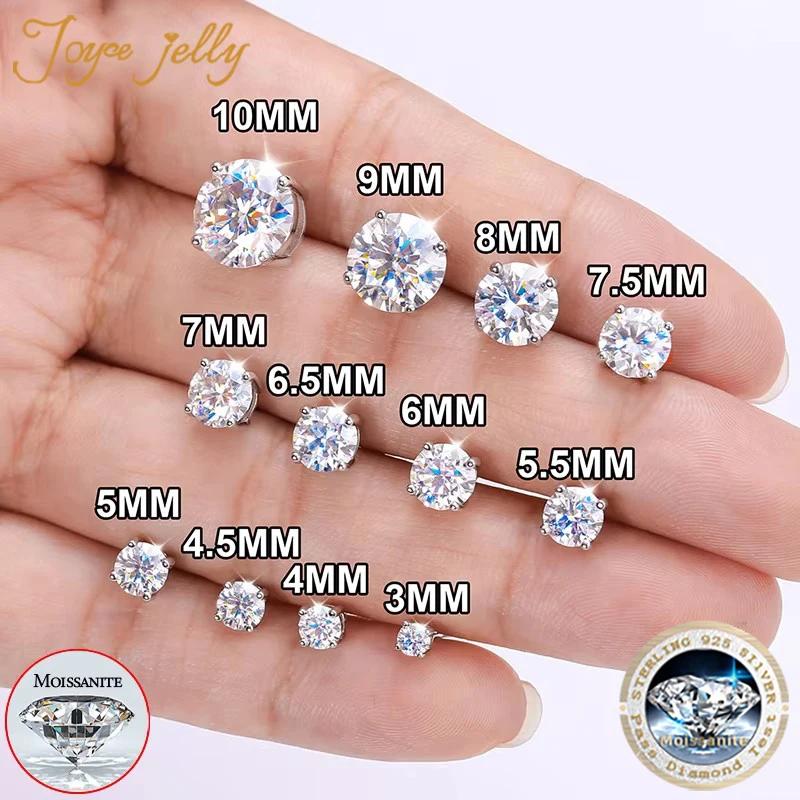Boucles d'oreilles en diamant Moissanite pour femmes, Test réel 0.1-3CT, plaqué argent platine S925,