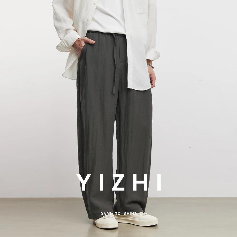 Pantalon large en lin et lyocell pour homme, style scimitar, nouvelle collection printemps-automne 2