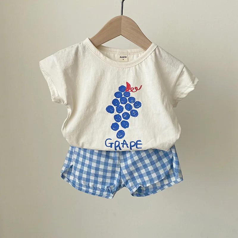 Ensemble pyjama en coton pour bébé, sans manches, vêtements de nuit pour bébé, dessin animé, vêtemen