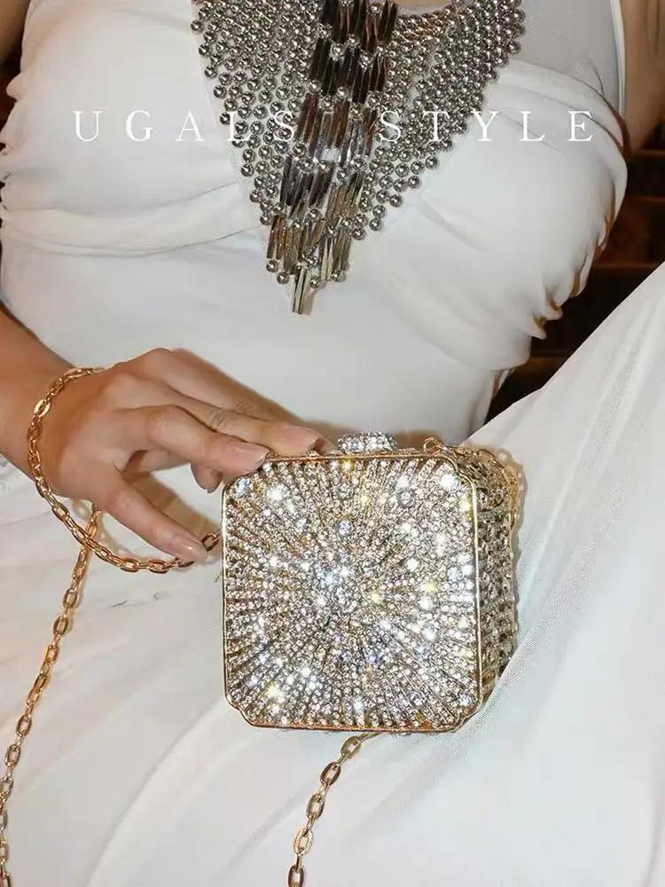 Cristal strass diamant sac de soirée paillettes Mini boîte de luxe concepteur mode pochette sac à ma