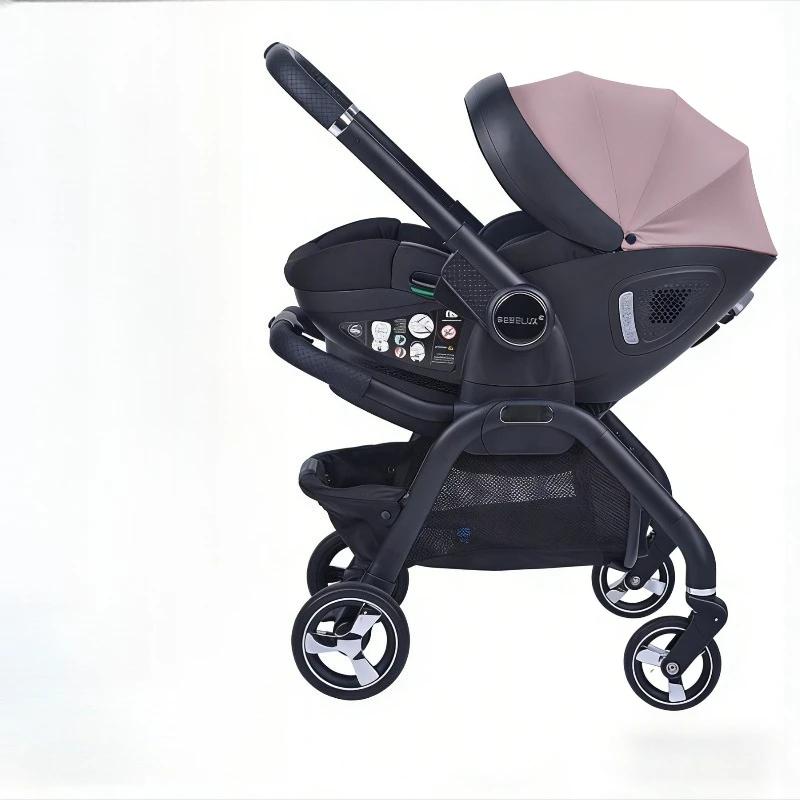 Poussette bébé 4-en-1 expédiée depuis l'UE avec base ISOFIX, siège auto enfant et poussette nouveau-