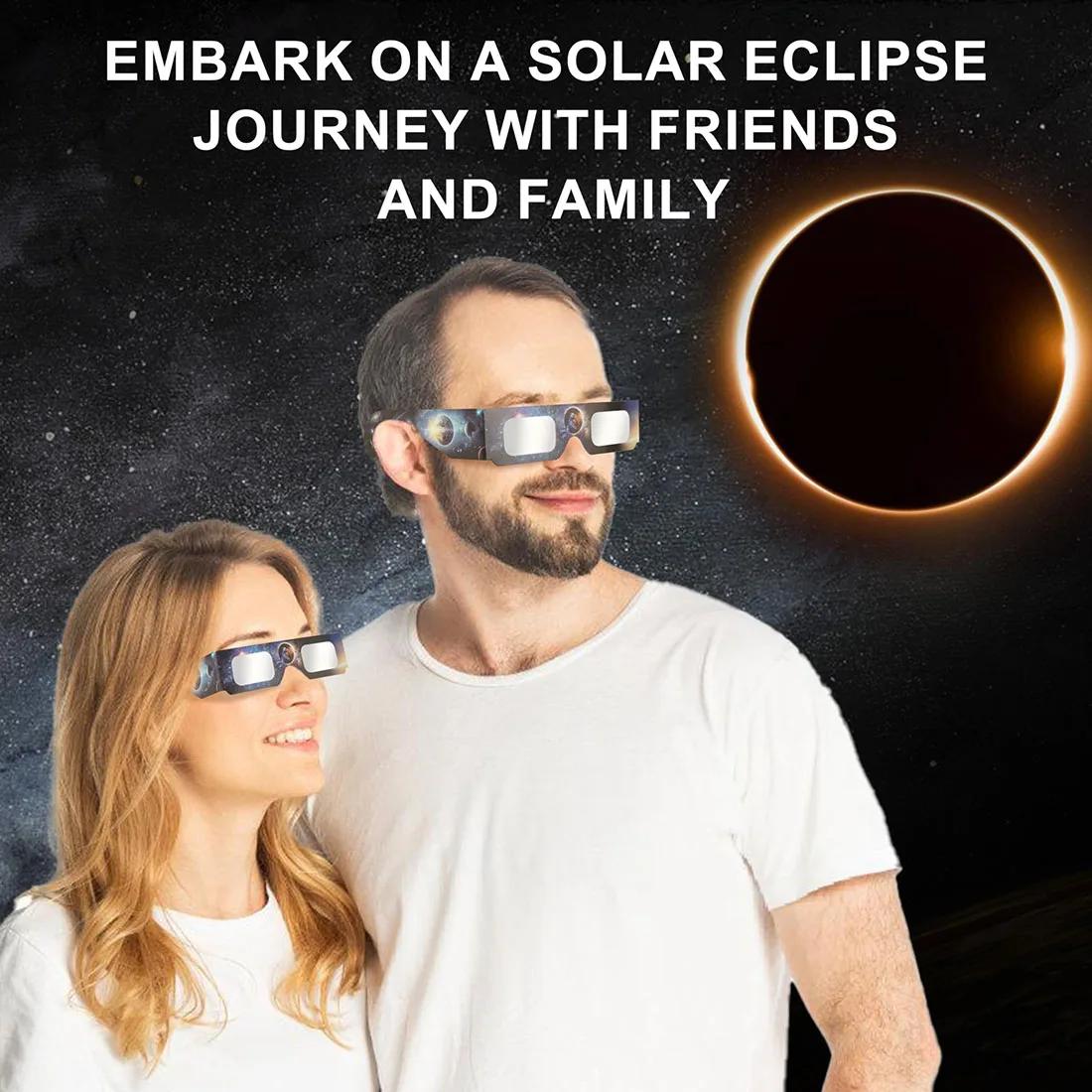 Pack de 10 lunettes d'éclipse solaire-lunettes de soleil de visualisation d'éclipse solaire totale a