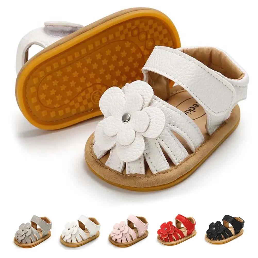 Sandales de plage pour bébés filles, chaussures plates et semelle souple, antidérapantes, robe de ma