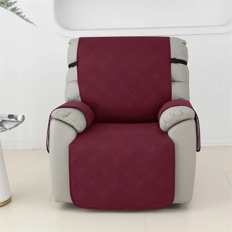 Housse de fauteuil inclinable imperméable, 1 place, couleur unie, matelassée, pour animaux de compag
