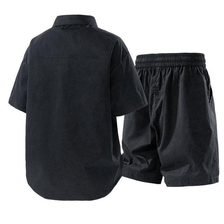 Ensemble chemise et Short à manches courtes pour hommes, décontracté, polyvalent, à la mode, Cool, t