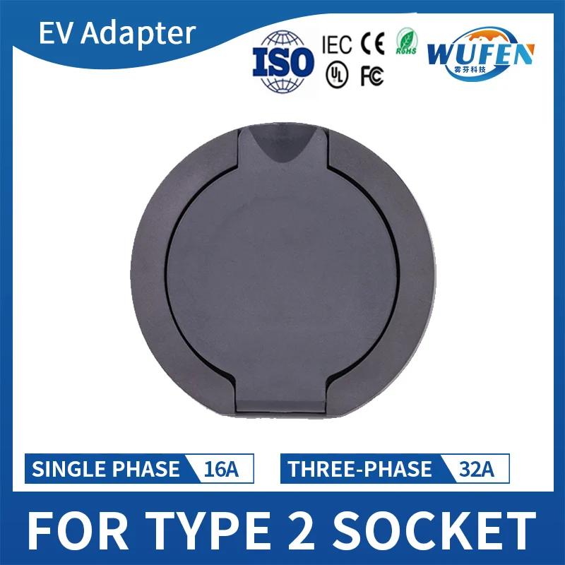 WUFEN Type 2 connecteur de prise femelle prise CE IEC 62196-2 32A 3P 22KW 4 points fixe AC EV charge