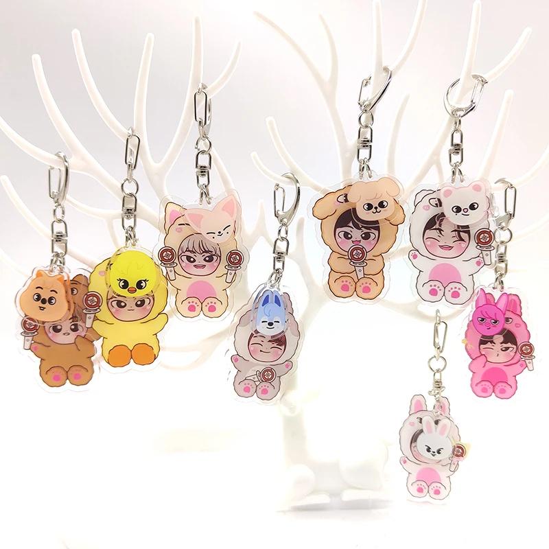 Porte-clés en acrylique KPOP pour les fans, pendentif de sac mignon, accessoires cadeaux, ensemble d