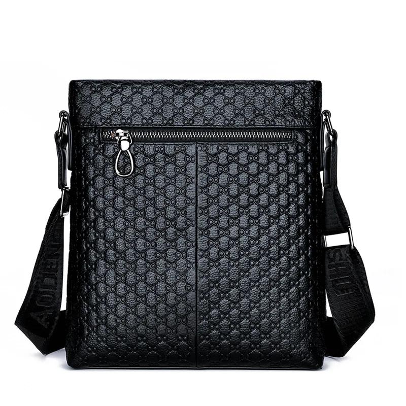 Sac à bandoulière simple pour hommes, petit sac carré en relief pour voyage d'affaires, sac à dos de
