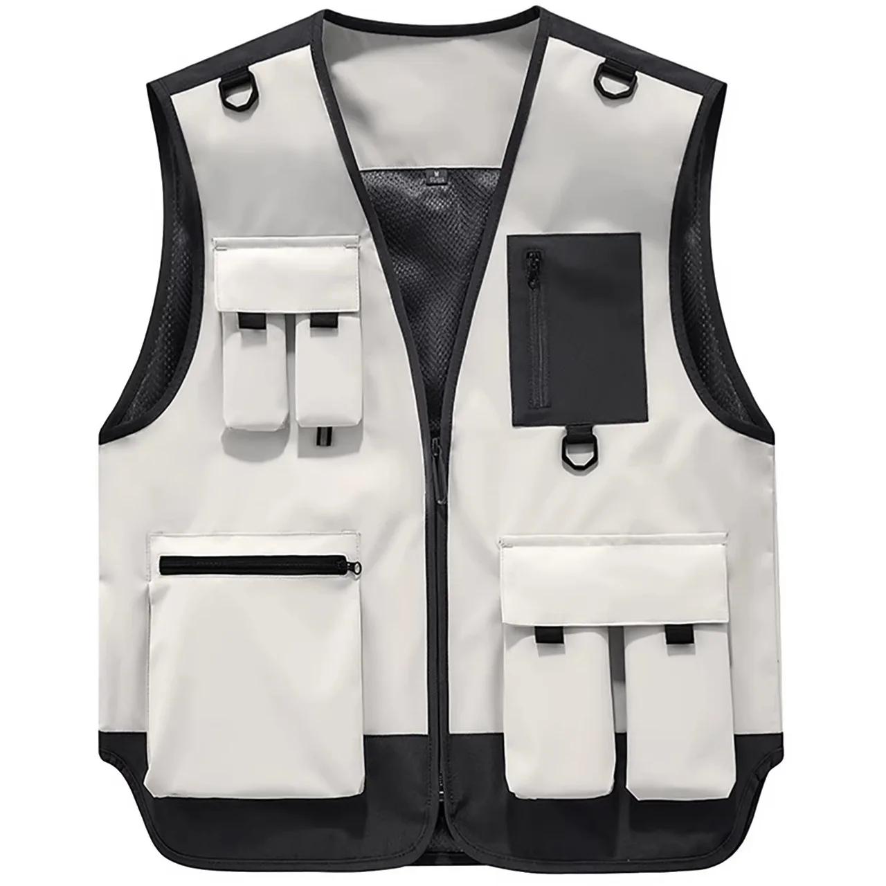 Gilets de travail pour la photographie en plein air, vestes multi-poches pour hommes, gilets de pêch