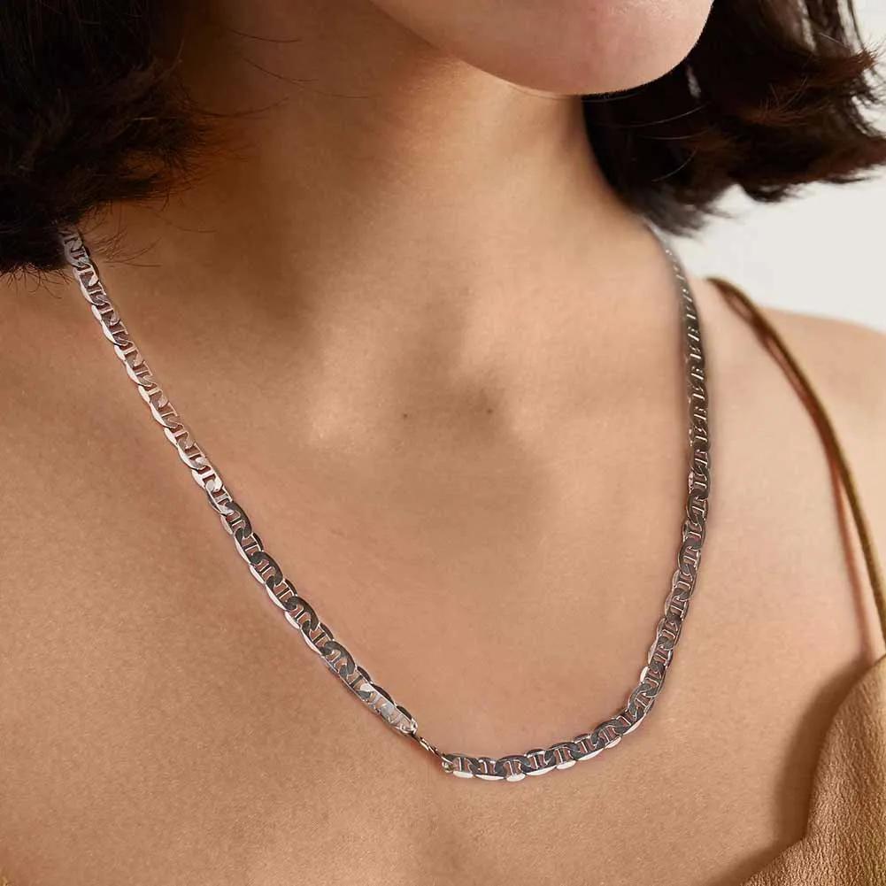 Produits à la mode 925 en argent Sterling classique 6MM chaîne collier Bracelet ensemble de bijoux p