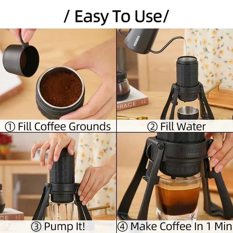 STARESSO Louisiana RESbucMirage-Machine à expresso portable, cafetière manuelle, cafetière à brassag