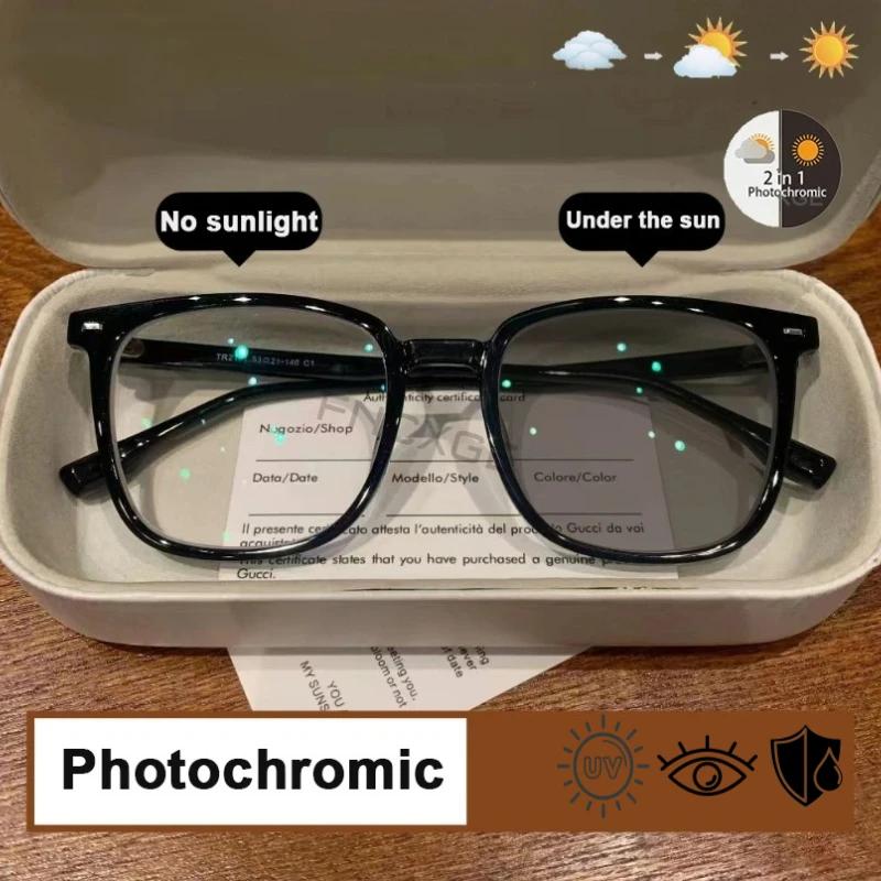Lunettes photochromiques Anti-Radiation à monture carrée Ultra légère, lentille remplaçable pour fem