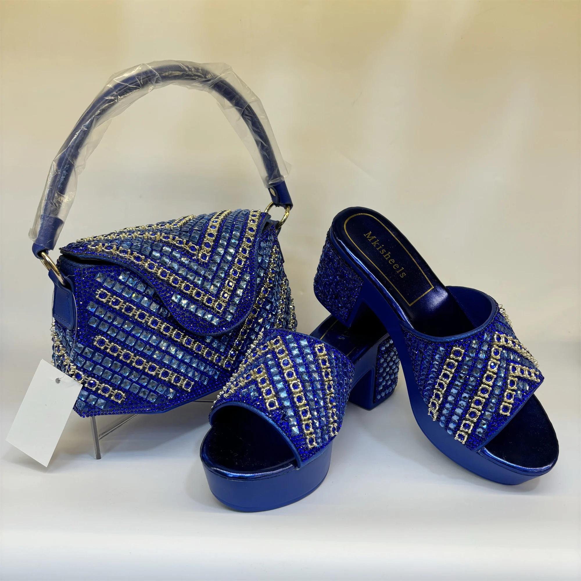 Mode 2025 nouvelles femmes strass chaussures et sac ensemble OToe pompes pour chaussures de fête de 