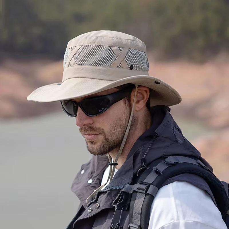 Chapeau de protection solaire pour hommes, chapeau de pêche d'alpinisme en plein air, grand avant-to