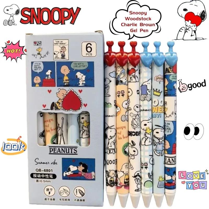 Stylo gel Snoopy Woodstock Charlie Brown, accessoire d'animation secondaire, dessin animé mignon et 