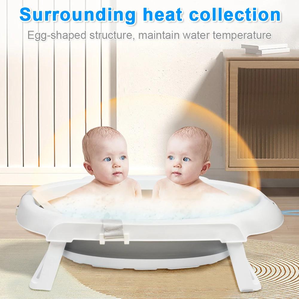 Baignoire pour bébé avec support - baignoire pliable avec coussin de bain - sécurisé et confortable 