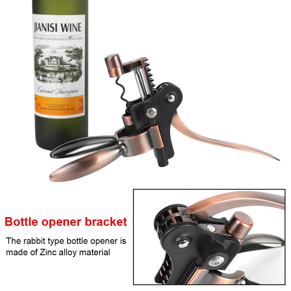 Ouvre-bouteille en forme de lapin en alliage de zinc, tire-bouchon à levier, ouvre-bouteille de bar,
