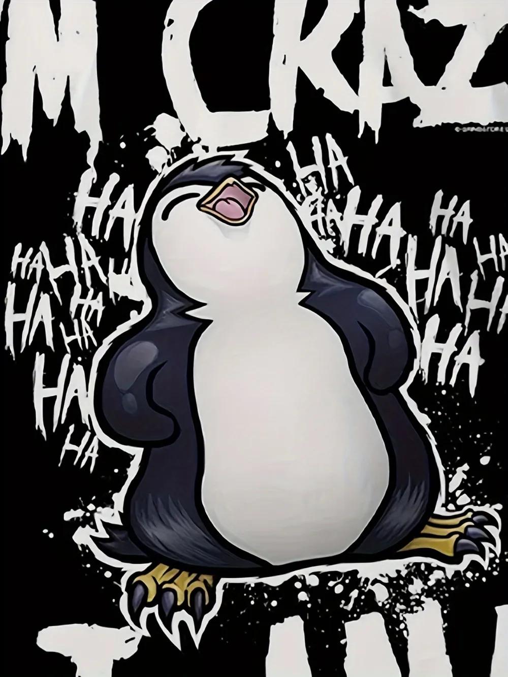T-shirt d'été pour hommes, pingouin fou, nouvelle impression numérique, mode 3D, manches courtes, st