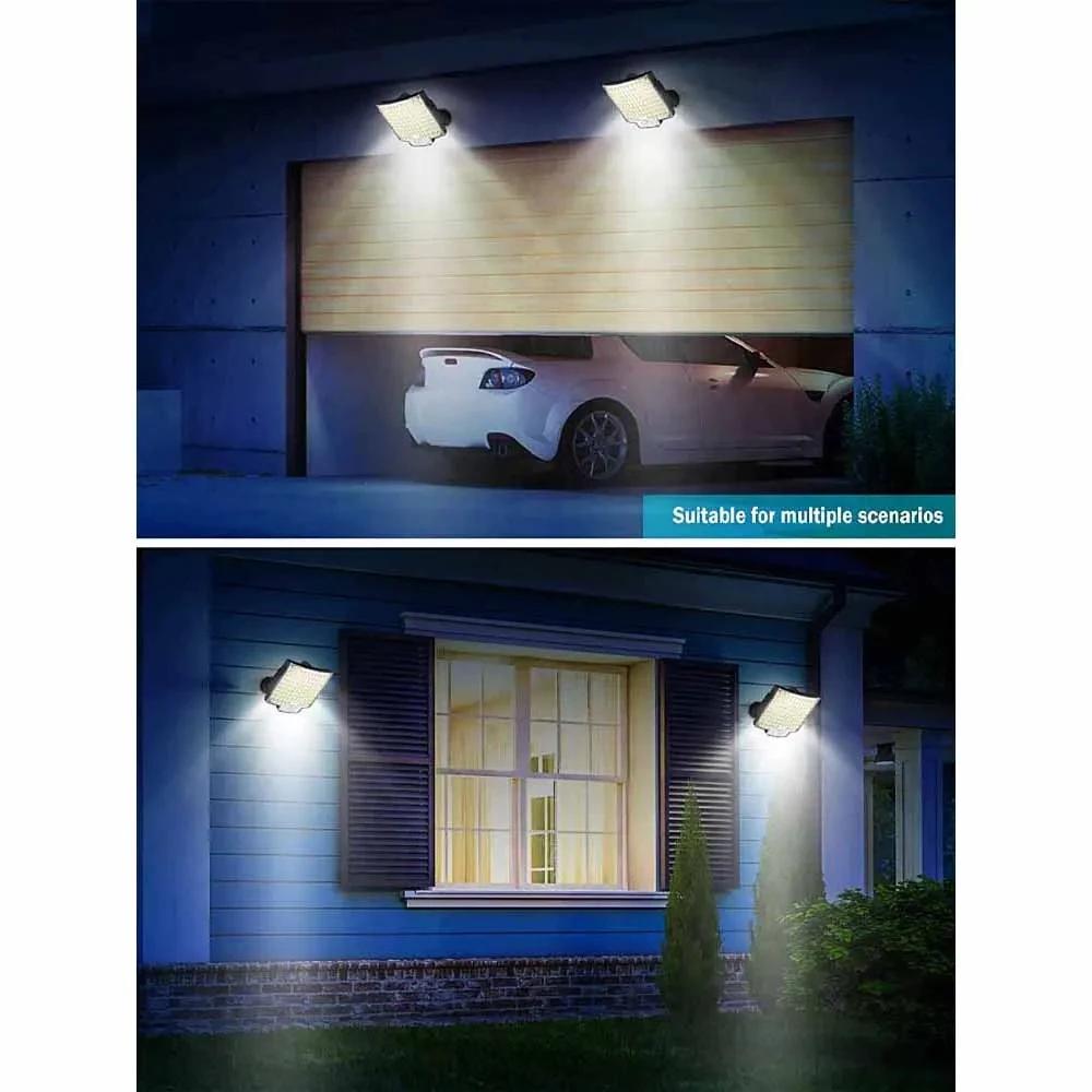 106LED lumière solaire extérieure étanche avec capteur de mouvement projecteur télécommande 3 Modes 