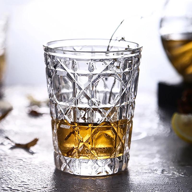 Ensemble de verres pour boire des tasses à whisky domestiques, 10,5 oz, peinture diamant, verre à vi